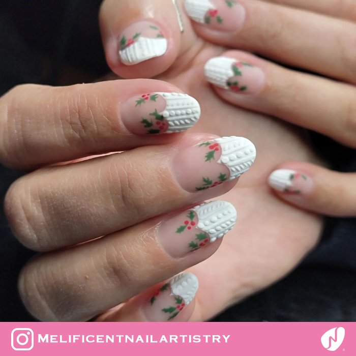 White Sweater French Nails